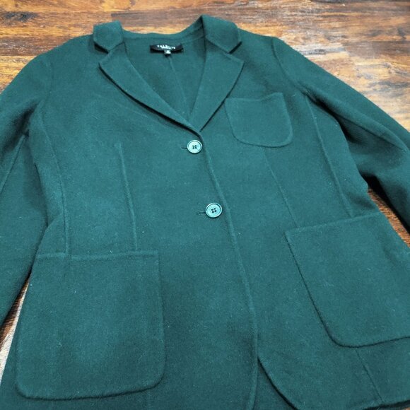 Talbots Forest Green Wool Blend Single Breast Two Button Jacket Blazer Size 10 - Picture 4 of 11
